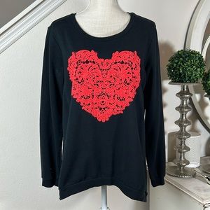 Black/Red L Heart Sweatshirt